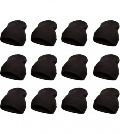 Skullies & Beanies Solid Winter Long Beanie - 12 Piece Wholesale - Black - CX18YMQ8OUU