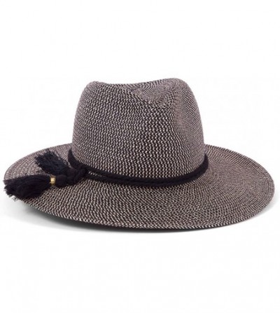 Sun Hats Women's Taylor Fedora Sunhat Packable- Breathable & UPF Rated - Black Tweed - CY18699X9KQ