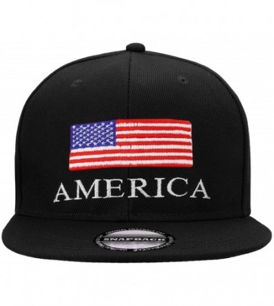 Baseball Caps USA American Flag Printed Baseball Cap Snapback Adjustable Size - America & Flag-black - CE18HREXISS