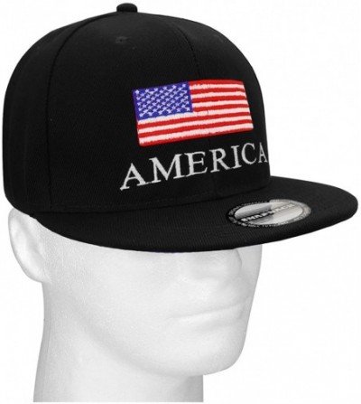 Baseball Caps USA American Flag Printed Baseball Cap Snapback Adjustable Size - America & Flag-black - CE18HREXISS