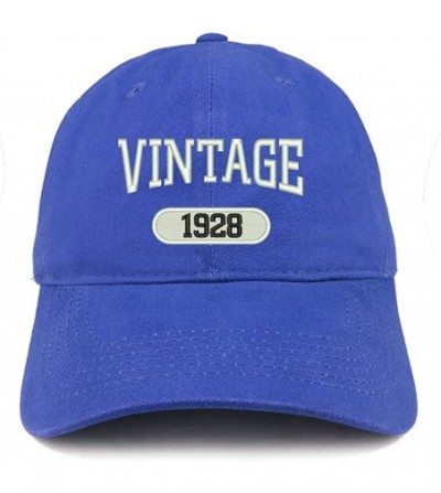 Baseball Caps Vintage 1928 Embroidered 92nd Birthday Relaxed Fitting Cotton Cap - Royal - CT180ZHN5UU