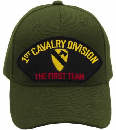 Baseball Caps 1st Cavalry Division Hat - The First Team/Ballcap Adjustable One Size Fits Most - Olive Green - CZ18ONTSTWX