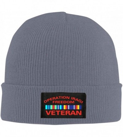 Skullies & Beanies Operation Iraqi Freedom (OIF) Veteran Unisex Warm Winter Hat Knit Beanie Skull Cap - Deep Heather - C018ZG...