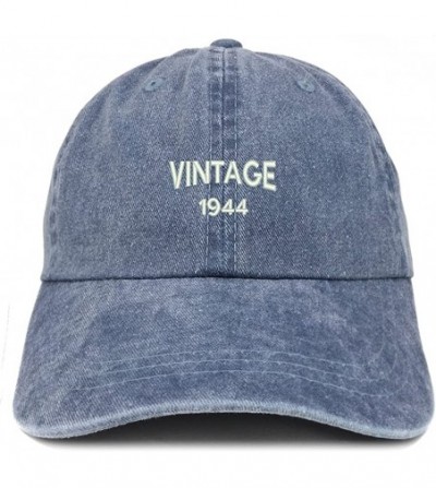 Baseball Caps Small Vintage 1944 Embroidered 76th Birthday Washed Pigment Dyed Cap - Navy - C818C6YL7KU