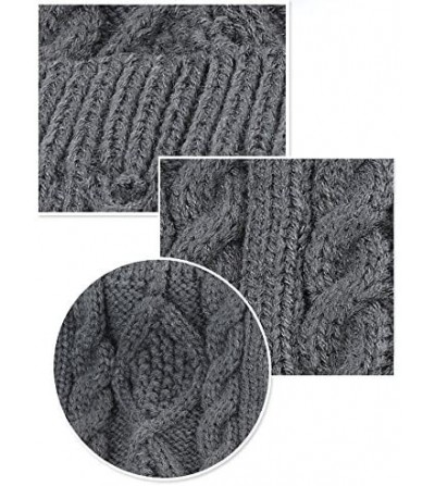 Skullies & Beanies Unisex Mens Womens Knitted Wool Winter Oversized Slouchy Warm Beanie Hat Cap - Black - CE12MA7VJ4D