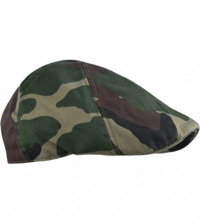 Newsboy Caps Men's Cotton Duck Bill Ivy Cap- Summer Newsboy- Camouflage Hat - Green - C318DAKAH8U