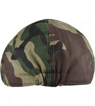Newsboy Caps Men's Cotton Duck Bill Ivy Cap- Summer Newsboy- Camouflage Hat - Green - C318DAKAH8U