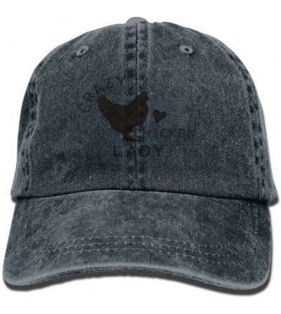 Cowboy Hats Crazy Chicken Trend Printing Cowboy Hat Fashion Baseball Cap for Men and Women Black - Navy - CF1804EGHN7