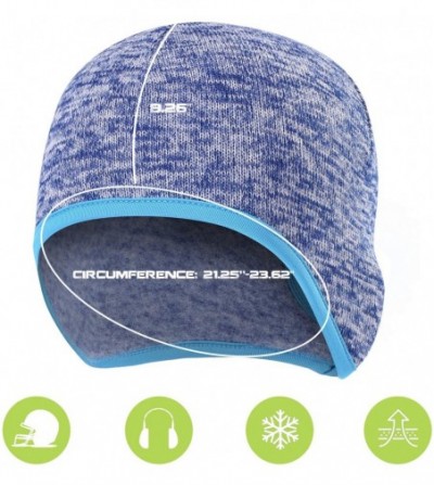 Skullies & Beanies Skull Cap Helmet Liner Winter Thermal Fleece Beanie Windproof Hat - Light Blue With Hole - C418ISDY6XU