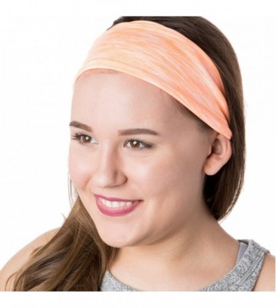 Headbands Xflex Space Dye Adjustable & Stretchy Wide Headbands for Women - Heavyweight Space Dye Neon Orange - C517Y07ES33
