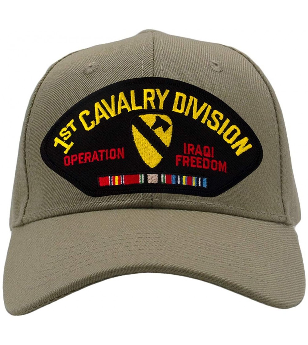 Baseball Caps First Cavalry Division - Operation Iraqi Freedom Hat/Ballcap Adjustable One Size Fits Most - Tan/Khaki - CR18TT...