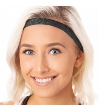 Headbands Women's Adjustable Non Slip Geo Sport Headband Multi Gift Pack - Black & Hunter Green Skinny Geo 2pk - C719770IDHE