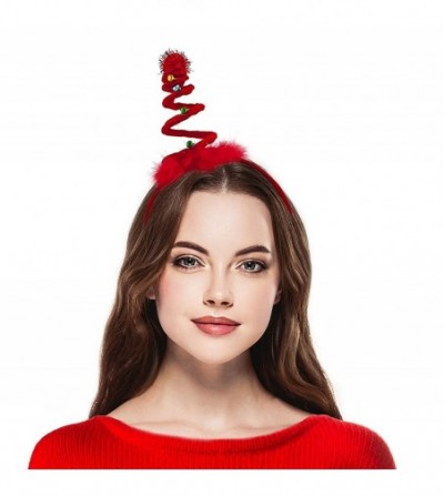 Headbands Red Fabric Headband Christmas Xmas Coil Jingle Bell Headband - CX1859ZAAXZ