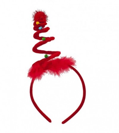 Headbands Red Fabric Headband Christmas Xmas Coil Jingle Bell Headband - CX1859ZAAXZ
