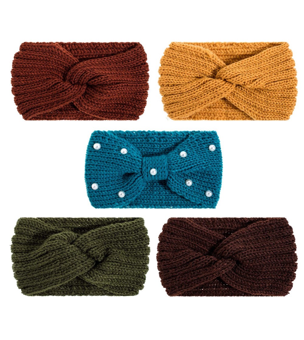 Cold Weather Headbands Headbands Warmers Elastic Scrunchies - Dark Multicolors - CP1947M6TQM