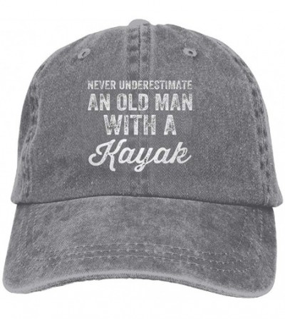 Baseball Caps Men's Never Underestimate an Old Man with A Kayak Baseball Cap Vintage Washed Dad Hat - C2189A6M2AT