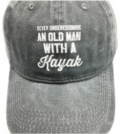 Baseball Caps Men's Never Underestimate an Old Man with A Kayak Baseball Cap Vintage Washed Dad Hat - C2189A6M2AT