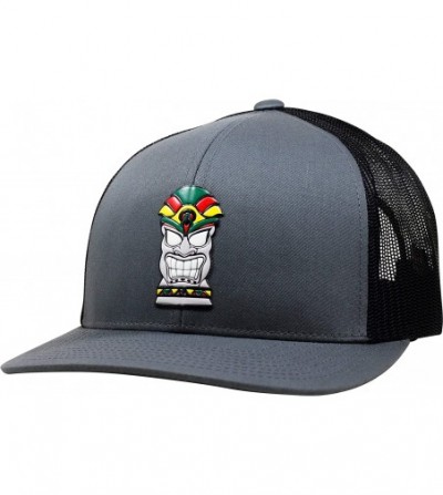 Baseball Caps Trucker Hat - Tiki Beach Rasta - Gray/Black - C618WEI7WGO