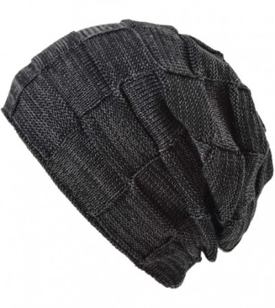 Skullies & Beanies Oversized Unisex Fleece Lined Slouchy Beanie Soft Thick Warm Winter Knitted Beanie Ski Hat - CL18ZLRWSLK