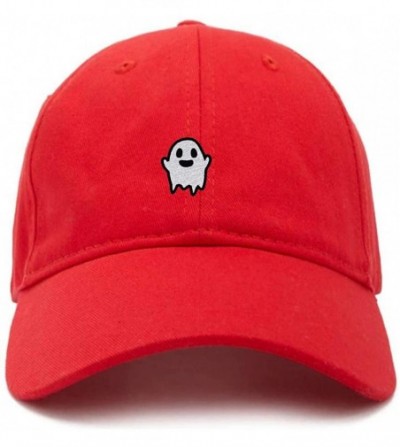 Baseball Caps Ghost Baseball Cap Embroidered Cotton Adjustable Dad Hat - Red - CM18R6KLLMU