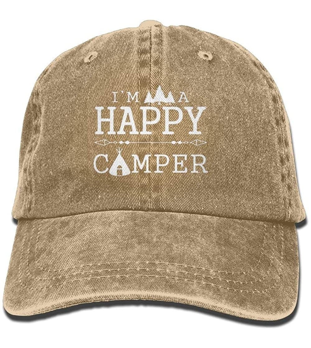 Baseball Caps I'm A Happy Camper Baseball Hat Men and Women Summer Sun Hat Travel Sunscreen Cap Fishing Outdoors - Yellow - C...