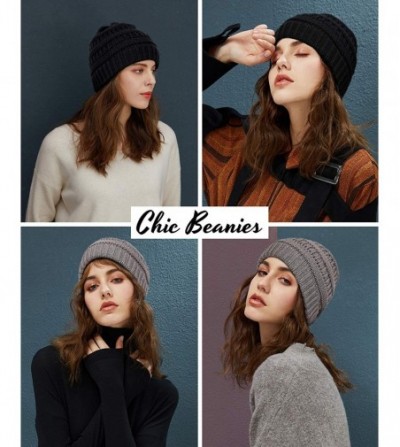 Skullies & Beanies Unisex Trendy Knit Beanie Hat Warm and Soft Skull Ski Cap for Women and Men - 13-black+grey - C11925XZH9X