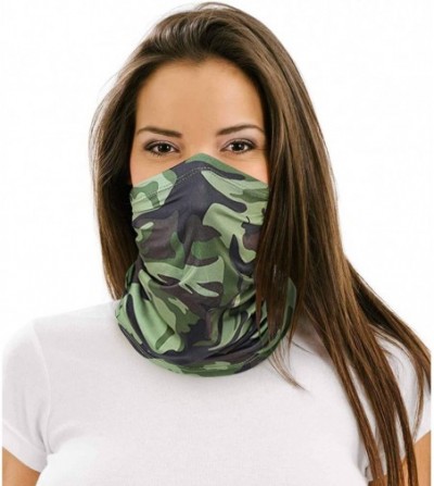 Balaclavas Multifunctional Seamless Face Mask Bandanas Headband Neck Gaiter for Dust-Sun UV Protection - Camo Army Green - C8...