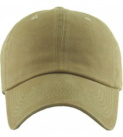 Skullies & Beanies Classic Washed Pigment Cotton Dad Hat Adjustable Unconstructed Plain Cap - 5- Tortilla Tan - C918GDX7L0R