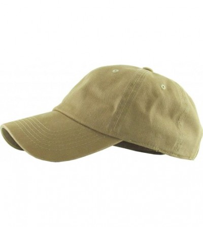 Skullies & Beanies Classic Washed Pigment Cotton Dad Hat Adjustable Unconstructed Plain Cap - 5- Tortilla Tan - C918GDX7L0R