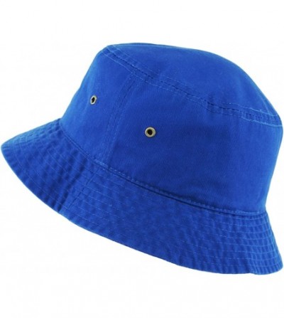 Bucket Hats Unisex Washed Cotton Bucket Hat Summer Outdoor Cap - (1. Bucket Classic) Royal Blue - CE18HA3Z68N