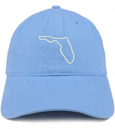 Baseball Caps Florida State Outline State Embroidered Cotton Dad Hat - Carolina Blue - CW18G6ENX5U