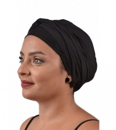 Headbands Turban Cancer Headwear Chemo Bamboo for Women Head Wrap Scarf Chemotherapy Hat - Black - CS18Z30DXSR
