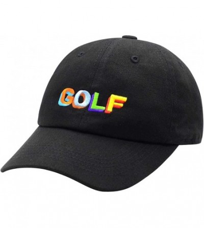 Baseball Caps Golf Baseball Cap 100% Cotton Embroidered Dad Hat Snapback Unisex Twill Hat - Black - CU18YZUXDO4