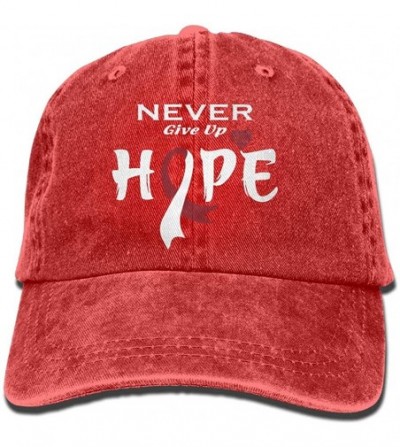 Baseball Caps 2018 Adult Fashion Cotton Denim Baseball Cap Neck Cancer Awareness-1 Classic Dad Hat Adjustable Plain Cap - Red...