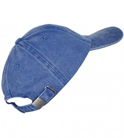 Baseball Caps Unisex Baseball Cap Hat- Washed Cotton Twill Low Profile Plain Adjustable Running Golf Caps - Blue - C018GKM7965