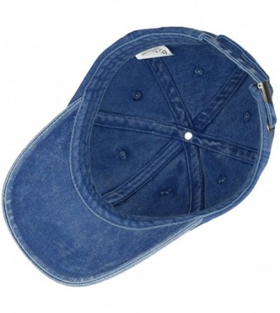 Baseball Caps Unisex Baseball Cap Hat- Washed Cotton Twill Low Profile Plain Adjustable Running Golf Caps - Blue - C018GKM7965