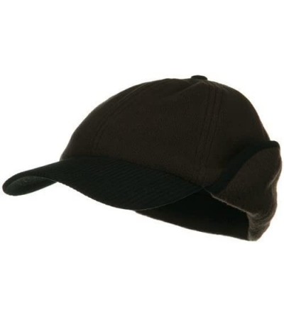 Baseball Caps Anti Pilling Fleece Cap with Warmer Flap Winter HAT - Brown - CW1155GMCJX