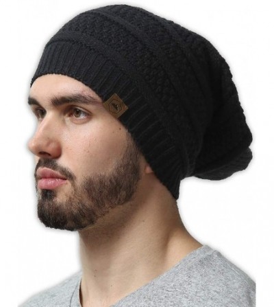 Slouchy Cable Knit Beanie Oversized