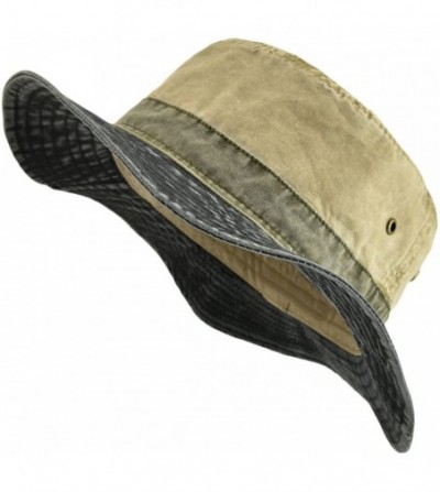 Newsboy Caps Men Washed Cotton Panama Bucket Hat Packable Summer Travel Fishing Boonie Cap - Black - CV185UEEERC
