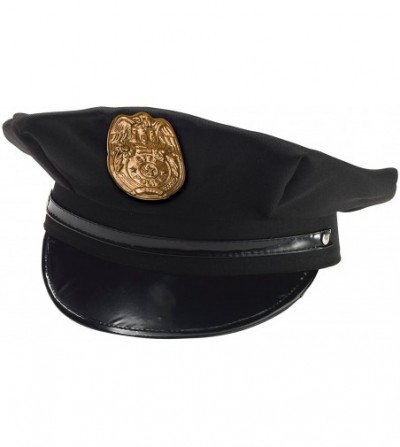 Baseball Caps Cloth Police Officer Hat - Black - CH129ZTP427
