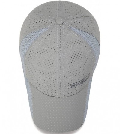 Sun Hats Mens Baseball Cap Breathable Sports Hats Quick Dry Running Hat Adjustable - Light Grey - CT18EYR4KQK