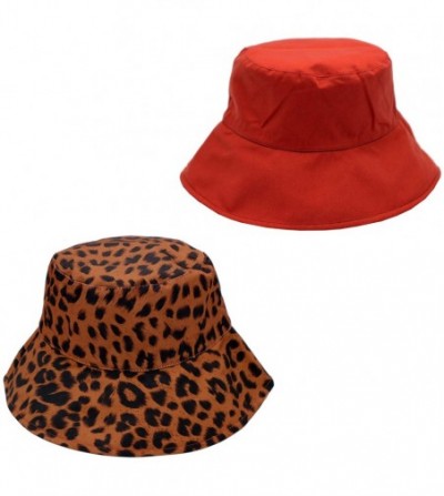 Bucket Hats Leopard Print Bucket Hat Fashion Reversible Design Packable Sun Hat - Coffee - CS18TKU8DRC