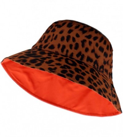 Bucket Hats Leopard Print Bucket Hat Fashion Reversible Design Packable Sun Hat - Coffee - CS18TKU8DRC