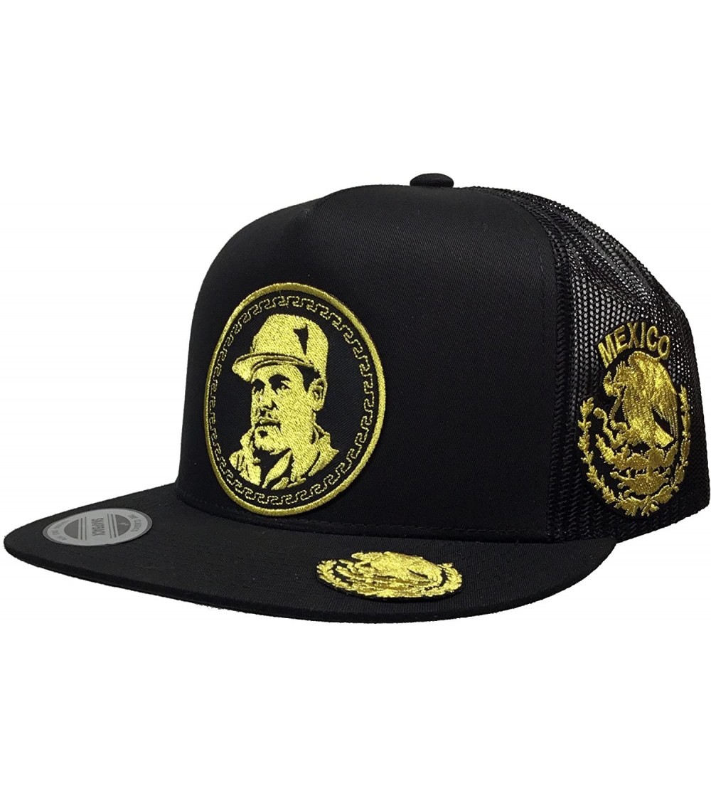 Baseball Caps El Chapo Guzman Mexico Logo Federal 3 Logos Hat Black Mesh Snapback - CO187NHRITW