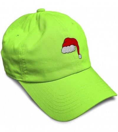 Baseball Caps Custom Soft Baseball Cap Santa Hat Embroidery Dad Hats for Men & Women - Lime - CI18SKUMO0K