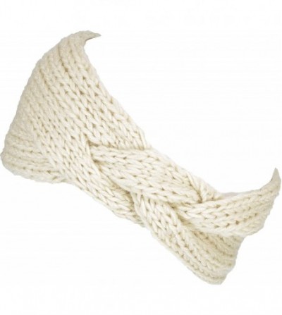 Headbands Women's Solid Cable Knitted Headband Headwrap Comfortable - Beige - CL193WYTLD0