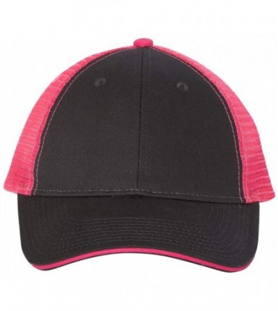 Baseball Caps Sandwich Trucker Cap - Charcoal/Neon Pink - CZ183IQ2034