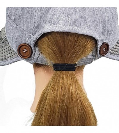 Sun Hats Visor for Women Large Brim Sun Hats UV Protection Foldable Detachable Travel Beach Hat - Grey - CY18TLGTZTN