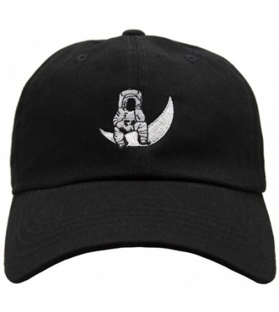 Baseball Caps Nissi Man On The Moon Dad Hat - Black - CW188ZY9736