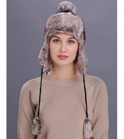 Skullies & Beanies Women Peruvian Earflap Beanie Hat Knitted Pom Winter Snow Ski Hat Ladies - Am37-navy - CZ18ANA22H4